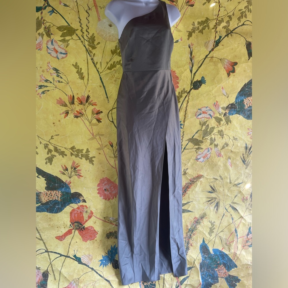 BHLDN Dylan One-Shoulder Satin Side-Slit Gown - Picture 4 of 7